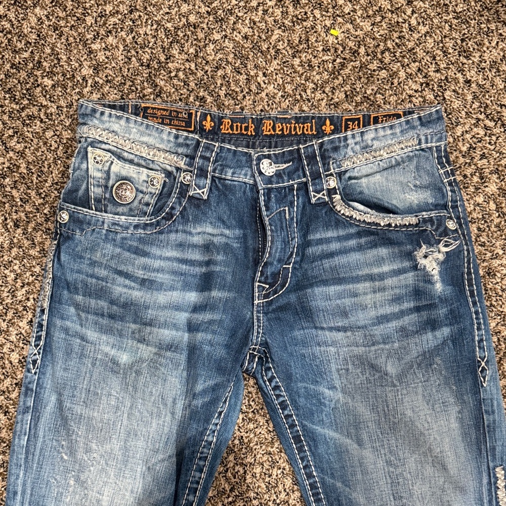 Rock Revival Men's Relaxed Blue Jeans